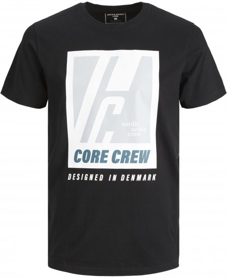 Jack & Jones Spring Logo T-Shirt Black - Tričká - Nadrozmerné tričká - 2XL-14XL