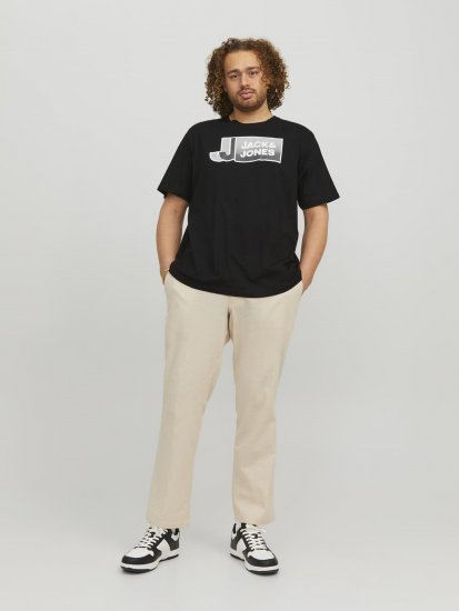 Jack & Jones Logan T-Shirt Black - Tričká - Nadrozmerné tričká - 2XL-14XL