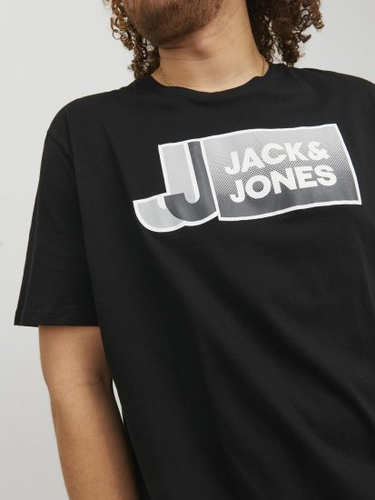 Jack & Jones Logan T-Shirt Black - Tričká - Nadrozmerné tričká - 2XL-14XL