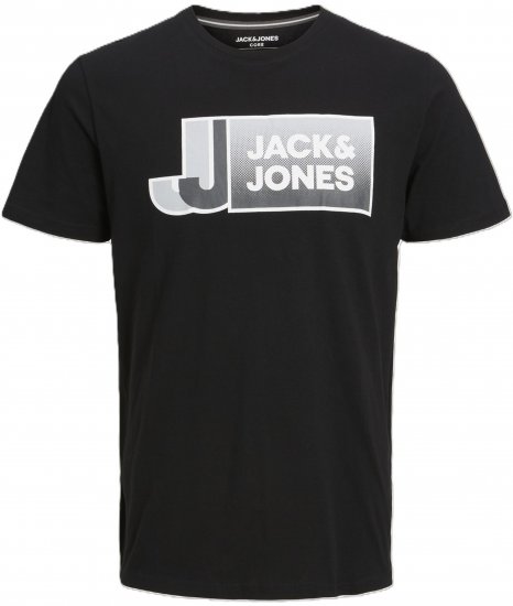 Jack & Jones Logan T-Shirt Black - Tričká - Nadrozmerné tričká - 2XL-14XL