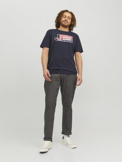 Jack & Jones Logan T-Shirt Navy - Tričká - Nadrozmerné tričká - 2XL-14XL