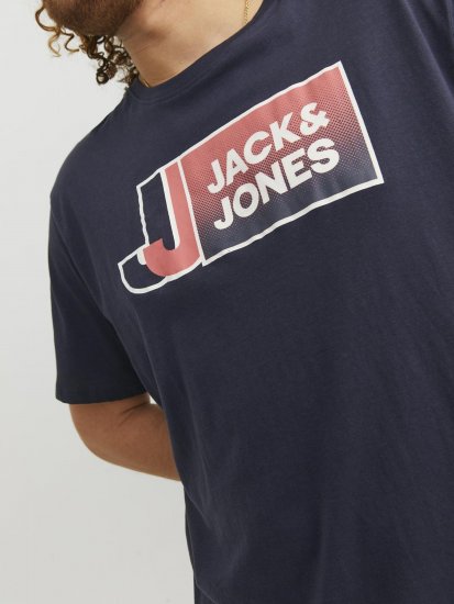 Jack & Jones Logan T-Shirt Navy - Tričká - Nadrozmerné tričká - 2XL-14XL