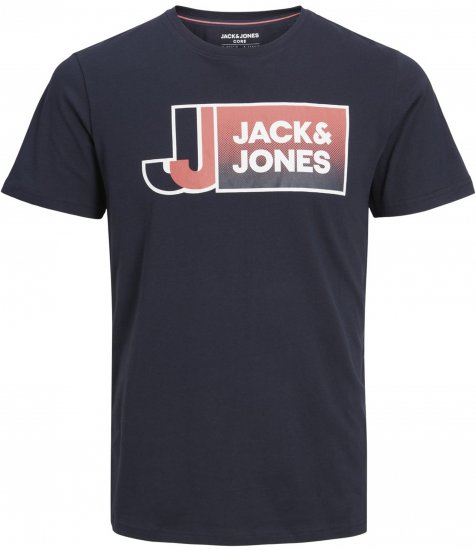 Jack & Jones Logan T-Shirt Navy - Tričká - Nadrozmerné tričká - 2XL-14XL