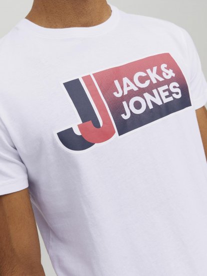 Jack & Jones Logan T-Shirt White - Tričká - Nadrozmerné tričká - 2XL-14XL