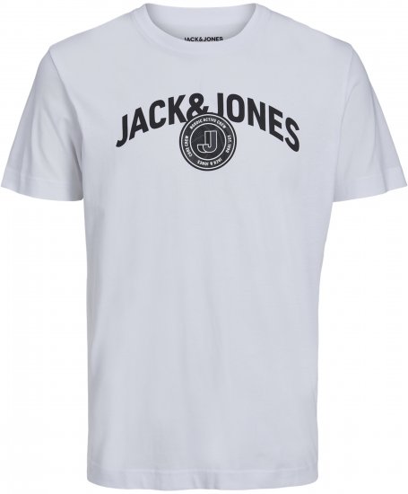 Jack & Jones Ounce Logo T-Shirt White - Tričká - Nadrozmerné tričká - 2XL-14XL