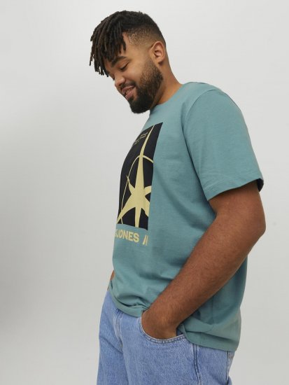 Jack & Jones Conrad T-Shirt Grey - Tričká - Nadrozmerné tričká - 2XL-14XL