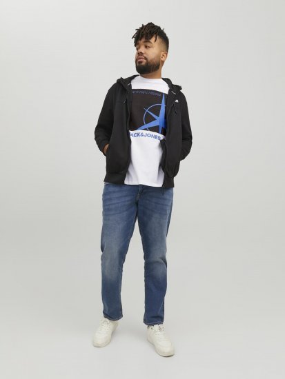 Jack & Jones Conrad T-Shirt White - Tričká - Nadrozmerné tričká - 2XL-14XL