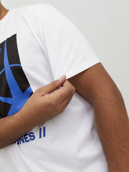 Jack & Jones Conrad T-Shirt White - Tričká - Nadrozmerné tričká - 2XL-14XL