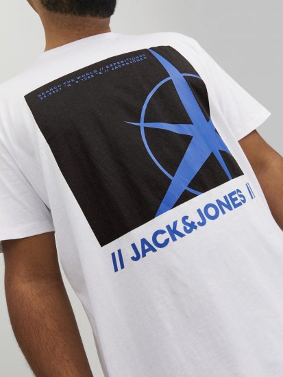 Jack & Jones Conrad T-Shirt White - Tričká - Nadrozmerné tričká - 2XL-14XL