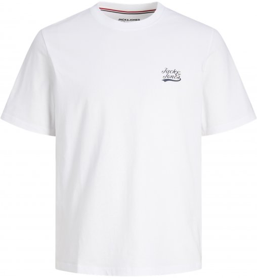Jack & Jones Trevor T-Shirt White - Tričká - Nadrozmerné tričká - 2XL-14XL