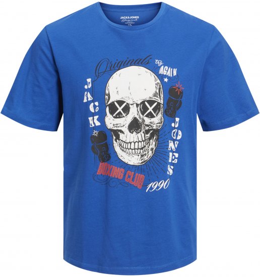 Jack & Jones Roxbury T-Shirt Blue - Tričká - Nadrozmerné tričká - 2XL-14XL