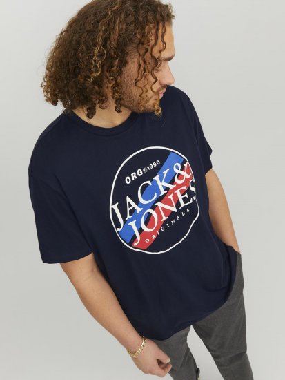 Jack & Jones Codyy T-Shirt Navy - Tričká - Nadrozmerné tričká - 2XL-14XL