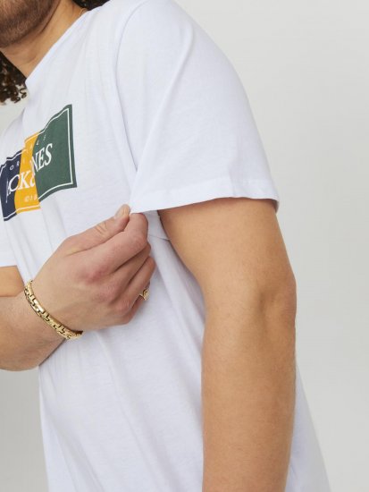 Jack & Jones Codyy T-Shirt White - Tričká - Nadrozmerné tričká - 2XL-14XL