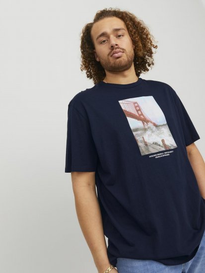 Jack & Jones Copenhagen Photo T-Shirt Navy - Tričká - Nadrozmerné tričká - 2XL-14XL