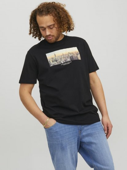 Jack & Jones Copenhagen Photo T-Shirt Black - Tričká - Nadrozmerné tričká - 2XL-14XL