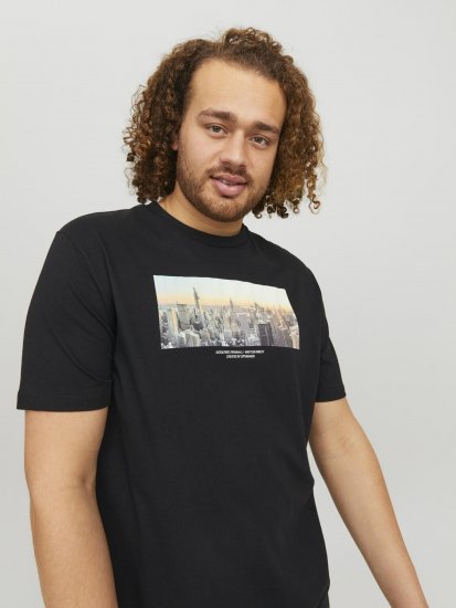 Jack & Jones Copenhagen Photo T-Shirt Black - Tričká - Nadrozmerné tričká - 2XL-14XL