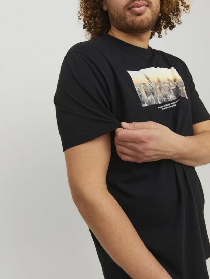 Jack & Jones Copenhagen Photo T-Shirt Black - Tričká - Nadrozmerné tričká - 2XL-14XL