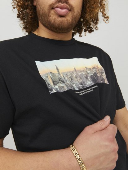 Jack & Jones Copenhagen Photo T-Shirt Black - Tričká - Nadrozmerné tričká - 2XL-14XL