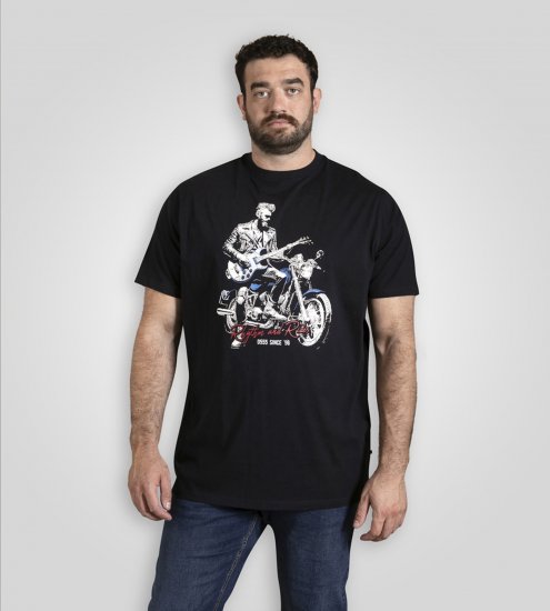 D555 Derby T-Shirt Rhythm and Rides Navy - Tričká - Nadrozmerné tričká - 2XL-14XL