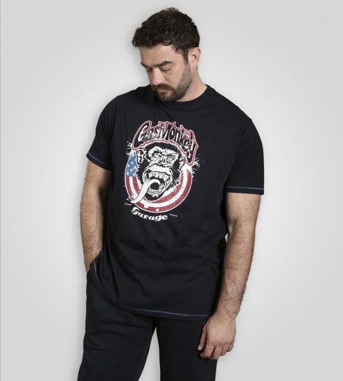 D555 Birkenhead T-Shirt Gas Monkey Garage Navy - Tričká - Nadrozmerné tričká - 2XL-14XL