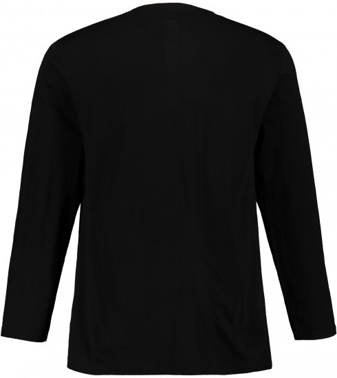 JP1880 Henley T-Shirt Long Sleeve Black TALL - PÁNSKE OBLEČENIE MT-6XLT - Veľkosti pre VYSOKÝCH