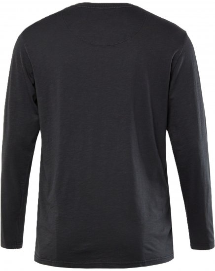 JP1880 T-Shirt Henley Long Sleeve Black TALL - PÁNSKE OBLEČENIE MT-6XLT - Veľkosti pre VYSOKÝCH