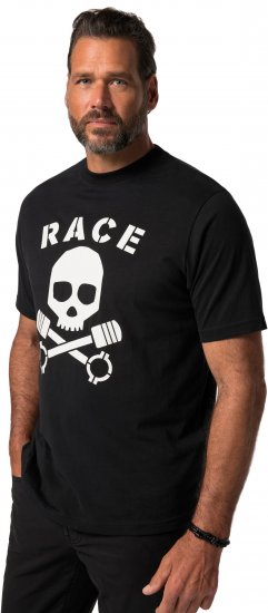 JP1880 T-Shirt Short Sleeve Skull Race Black - Tričká - Nadrozmerné tričká - 2XL-14XL