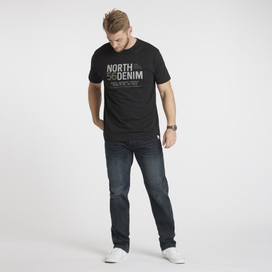 North Latitude Denim Printed T-Shirt Black TALL - TALL tričká - TALL Tričká