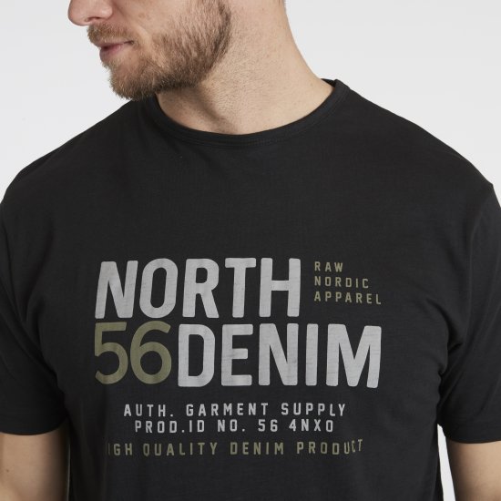 North Latitude Denim Printed T-Shirt Black TALL - TALL tričká - TALL Tričká