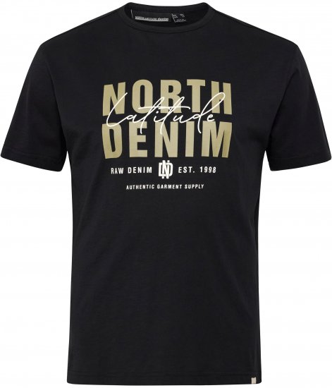 North Latitude Denim Printed Logo T-Shirt Black TALL - TALL tričká - TALL Tričká