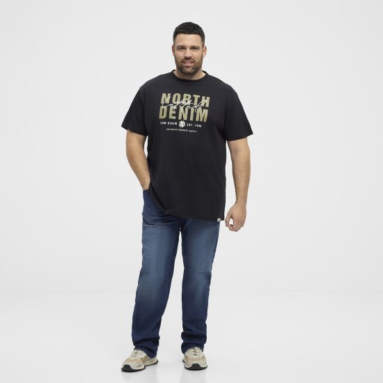 North Latitude Denim Printed Logo T-Shirt Black TALL - TALL tričká - TALL Tričká