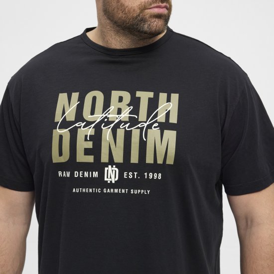 North Latitude Denim Printed Logo T-Shirt Black TALL - TALL tričká - TALL Tričká