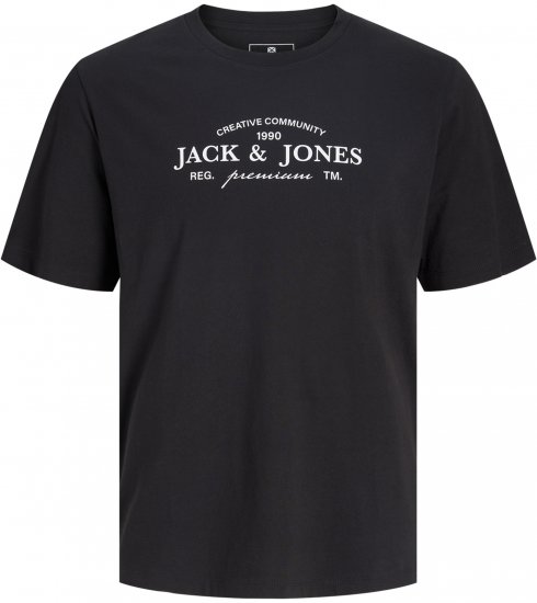 Jack & Jones Kevin Tričko Čierne - Tričká - Nadrozmerné tričká - 2XL-14XL