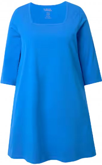 Ulla Popken Square Neckline Knit Swing A-line Pocket Tunic Lapis Blue - Tričká - 
