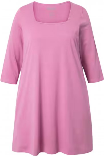 Ulla Popken Square Neckline Knit Swing A-line Pocket Tunic Mauve - Tričká - 