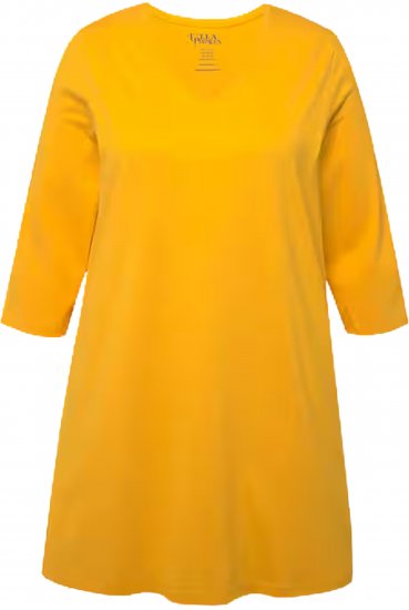 Ulla Popken V-Neck Swing A-line Hem Cotton Knit Tunic Orange - Tričká - 