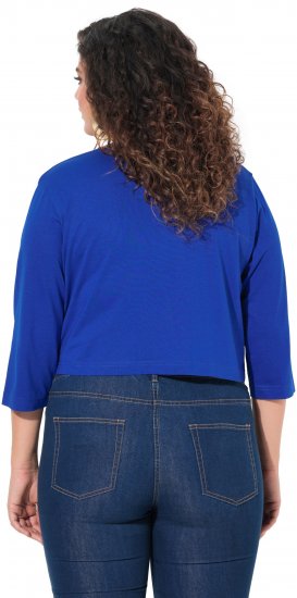 Ulla Popken Versatile Surplice Wrap Tie Hem Bolero Top Cobalt Blue - Tričká - 