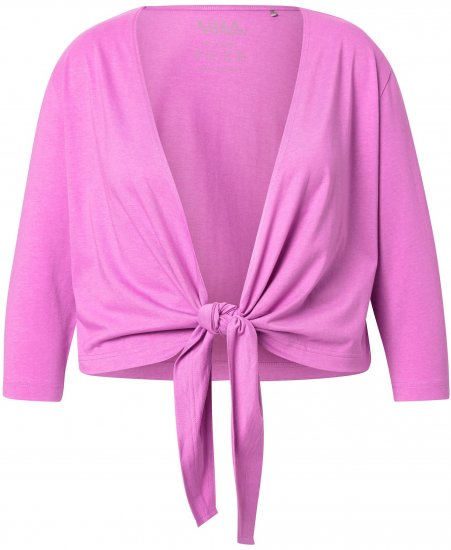 Ulla Popken Versatile Surplice Wrap Tie Hem Bolero Top Cool Pink - Tričká - 