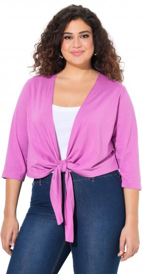 Ulla Popken Versatile Surplice Wrap Tie Hem Bolero Top Cool Pink - Tričká - 