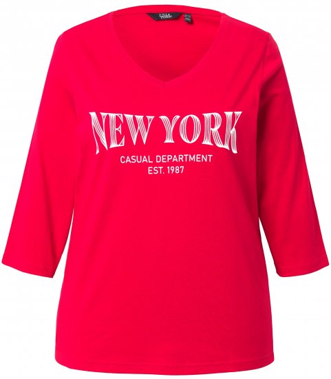 Ulla Popken City Name Graphic Tee Lychee - Potlačené tričká pre ženy - 