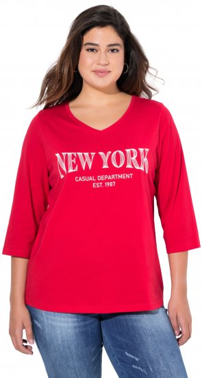 Ulla Popken City Name Graphic Tee Lychee - Potlačené tričká pre ženy - 