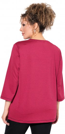 Ulla Popken Decorative Seam Short Sleeve Tee Red - Tričká - 