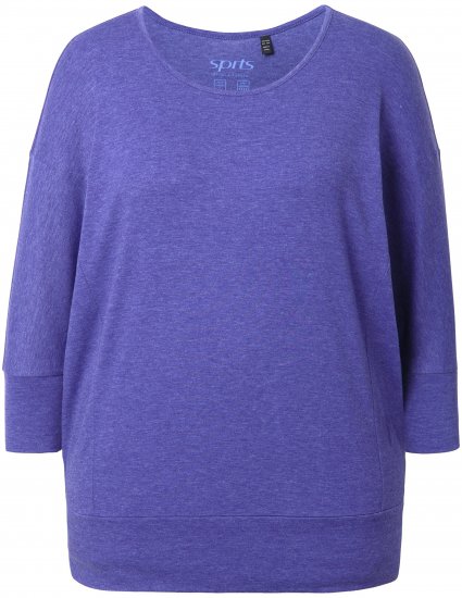Ulla Popken Quick Drying Batwing Sleeve Tee Blueberry - Potlačené tričká pre ženy - 