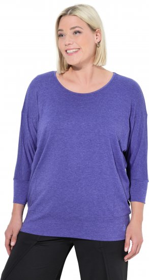 Ulla Popken Quick Drying Batwing Sleeve Tee Blueberry - Potlačené tričká pre ženy - 