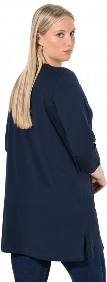 Ulla Popken Ho Ho Ho 3/4 Sleeve Graphic Tunic Tee Navy - Tričká - 