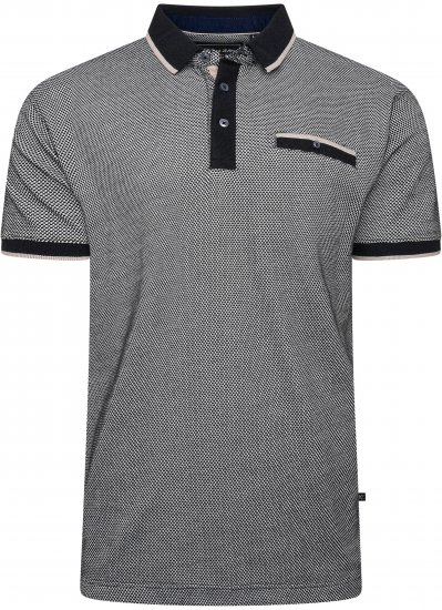 Kam Jeans 5525 Raised Dobby Fabric Polo with Tipping Black - Polokošele - Polokošele 2XL-8XL