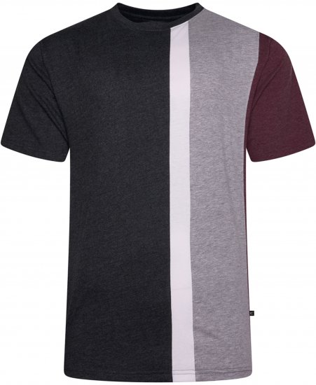 Kam Jeans 5782 Cut and Saw Vertical Stripe Tee Charcoal - Tričká - Nadrozmerné tričká - 2XL-14XL
