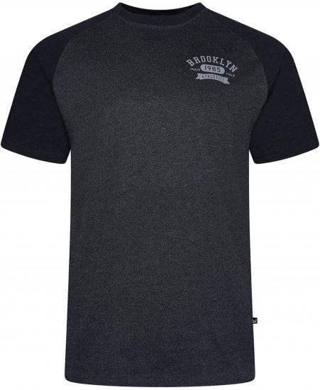 Kam Jeans 5783 Raglan Tee with Brooklyn Chest Print Black - Tričká - Nadrozmerné tričká - 2XL-14XL