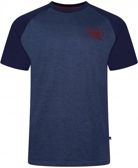 Kam Jeans 5783 Raglan Tee with Brooklyn Chest Print Navy - Tričká - Nadrozmerné tričká - 2XL-14XL