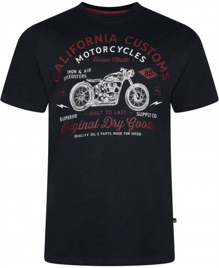 Kam Jeans 5787 California Customs Print Tee Black - Tričká - Nadrozmerné tričká - 2XL-14XL